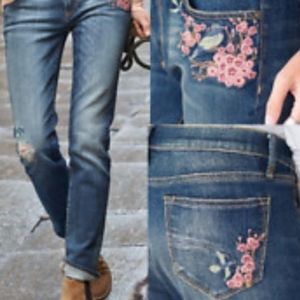 Driftwood Audrey Blue bird jean.